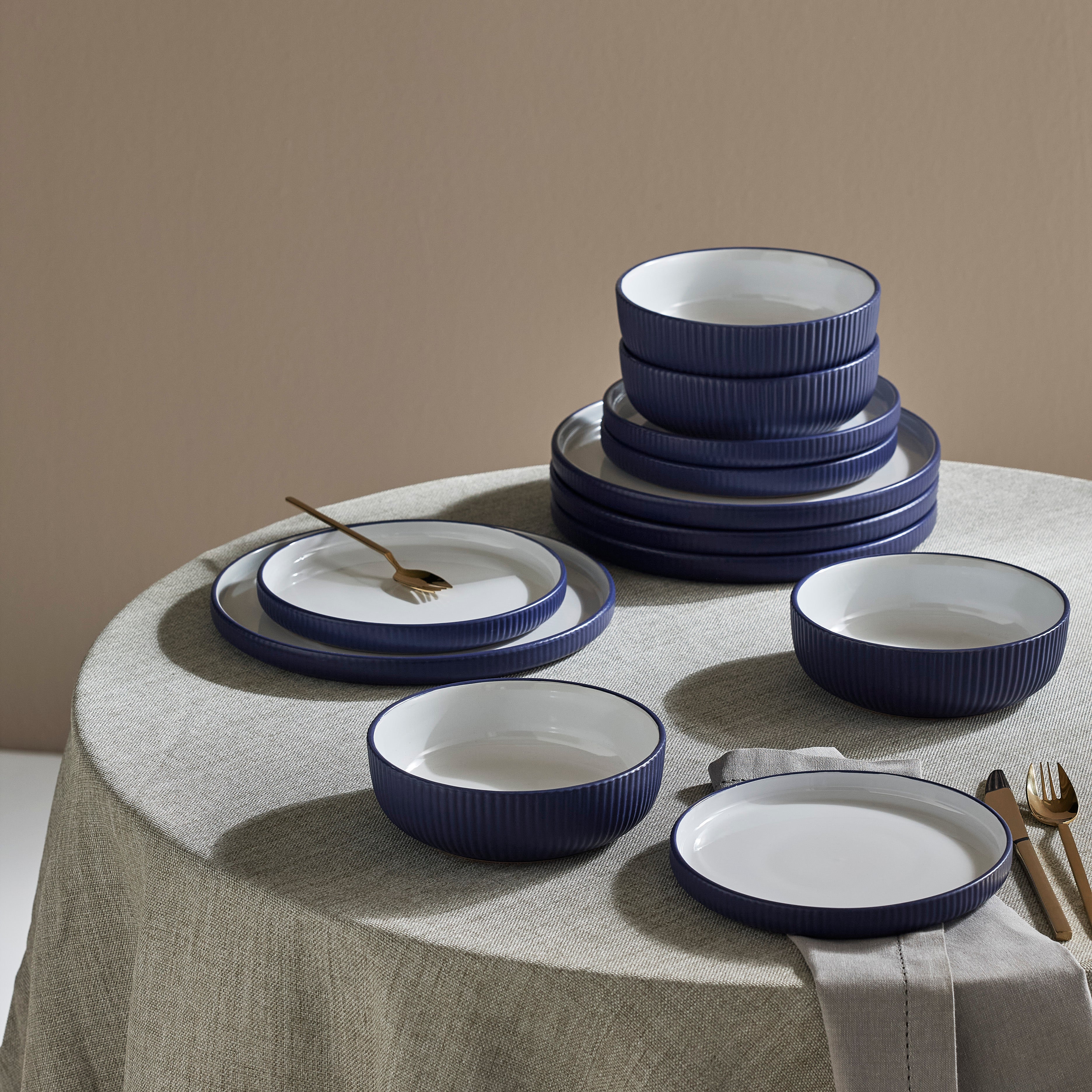 mercvo Siriano mercvo mercvoware Dinnerware mercvo in Dark Blue - Modern, Versatile & Durable for 4 or 8 People