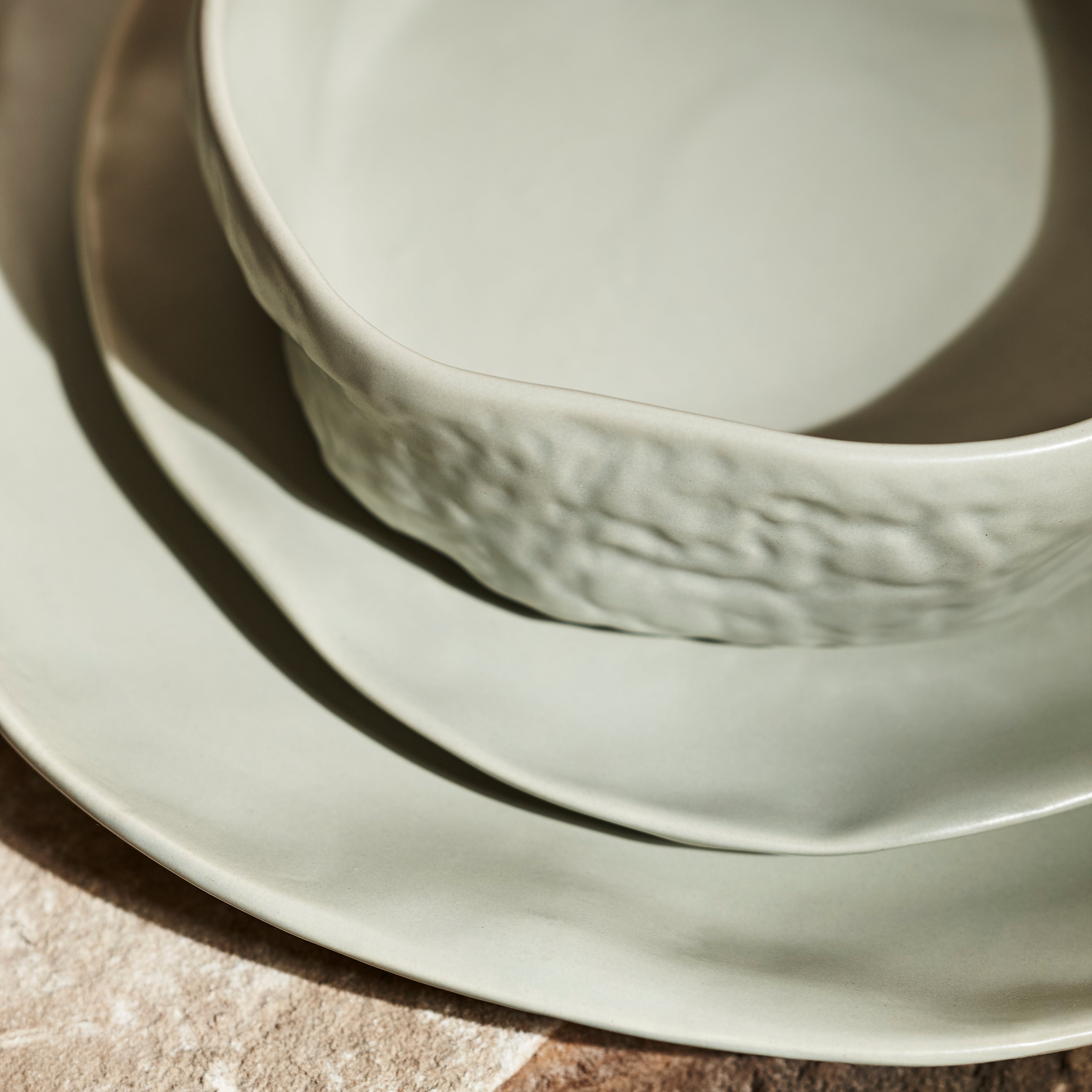 mercvo mercvoware Dinnerware mercvo - Sage - Grey: Handcrafted Ceramic mercvo for 4 or 8, Ideal for Daily & Special Occasions