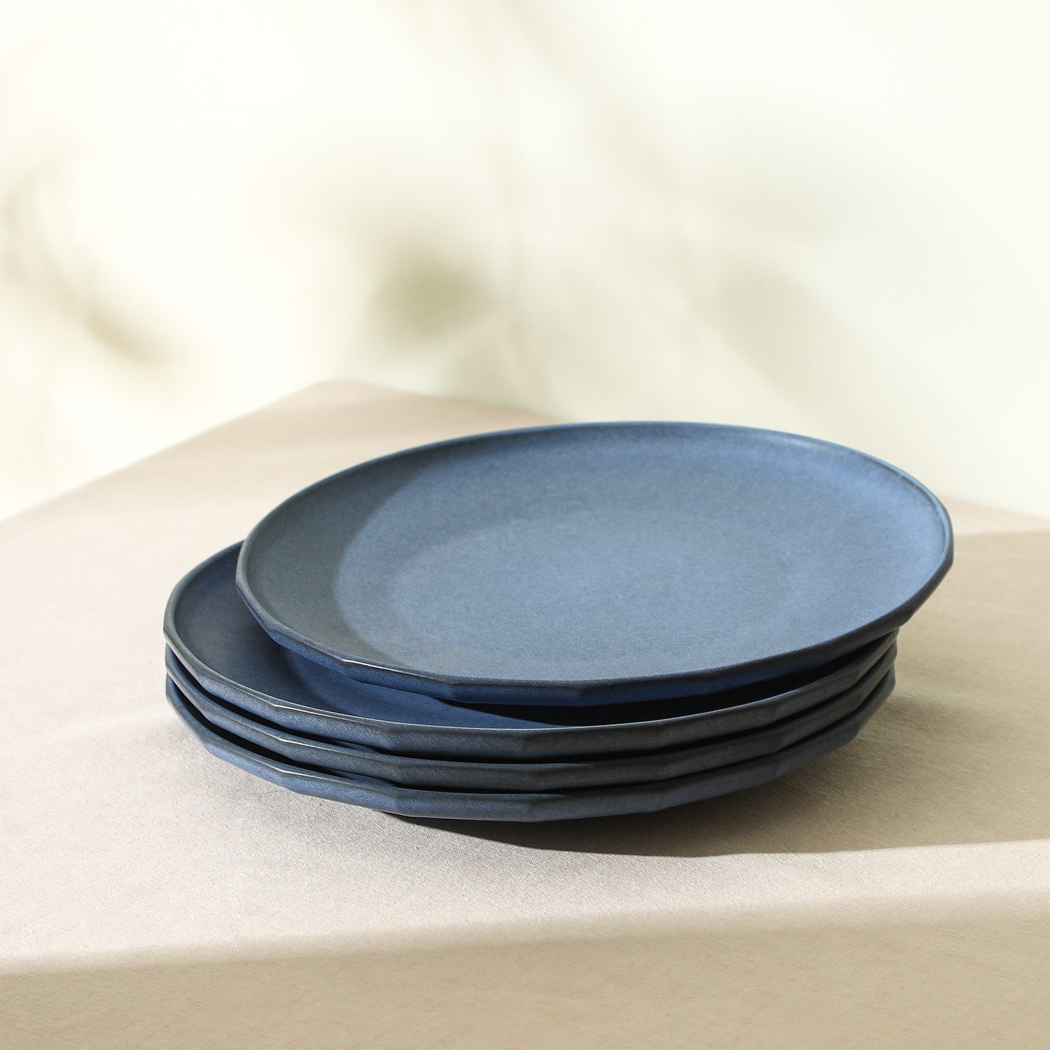 mercvo mercvoware Dinner Plate - Blue | mercvo of Round Ceramic Plates with Deep Blue Matte Finish, 10 - 12 Inches, Stackable & Durable for Any Dining Occasion