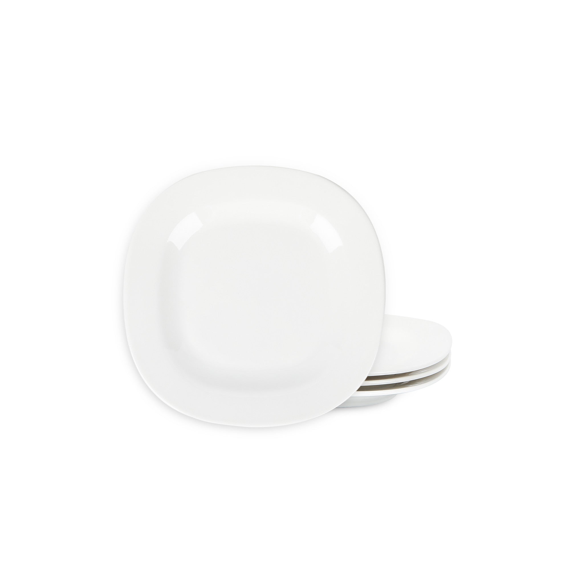 mercvo Porcelain Salad Plate - White: Durable, Versatile & Modern Dinnerware with Glossy Finish and Stackable Design