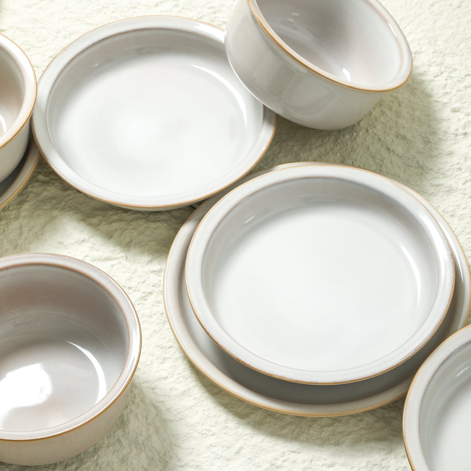 mercvo mercvoware Pasta Bowl mercvo in White - Microwave & Dishwasher Safe, Nesting Design, Ideal for 4 or 8 People