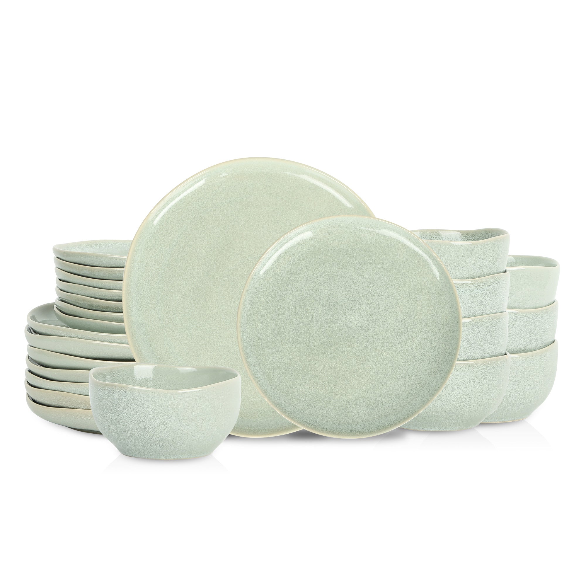 mercvo mercvoware Dinnerware mercvo in Light Green - Microwave & Dishwasher Safe, Service for 4 or 8, Ideal for Daily & Special Occasions