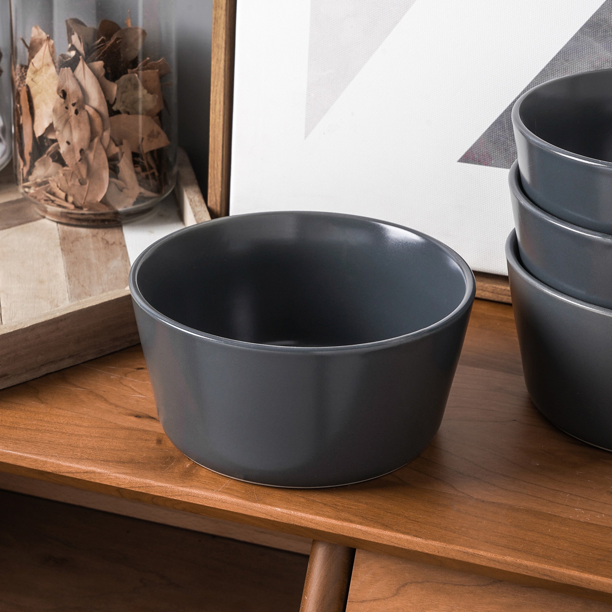 mercvo mercvoware Bowl mercvo - Gray | 4 - Piece mercvo of Stackable, Microwave & Dishwasher Safe Bowls for Modern Kitchens