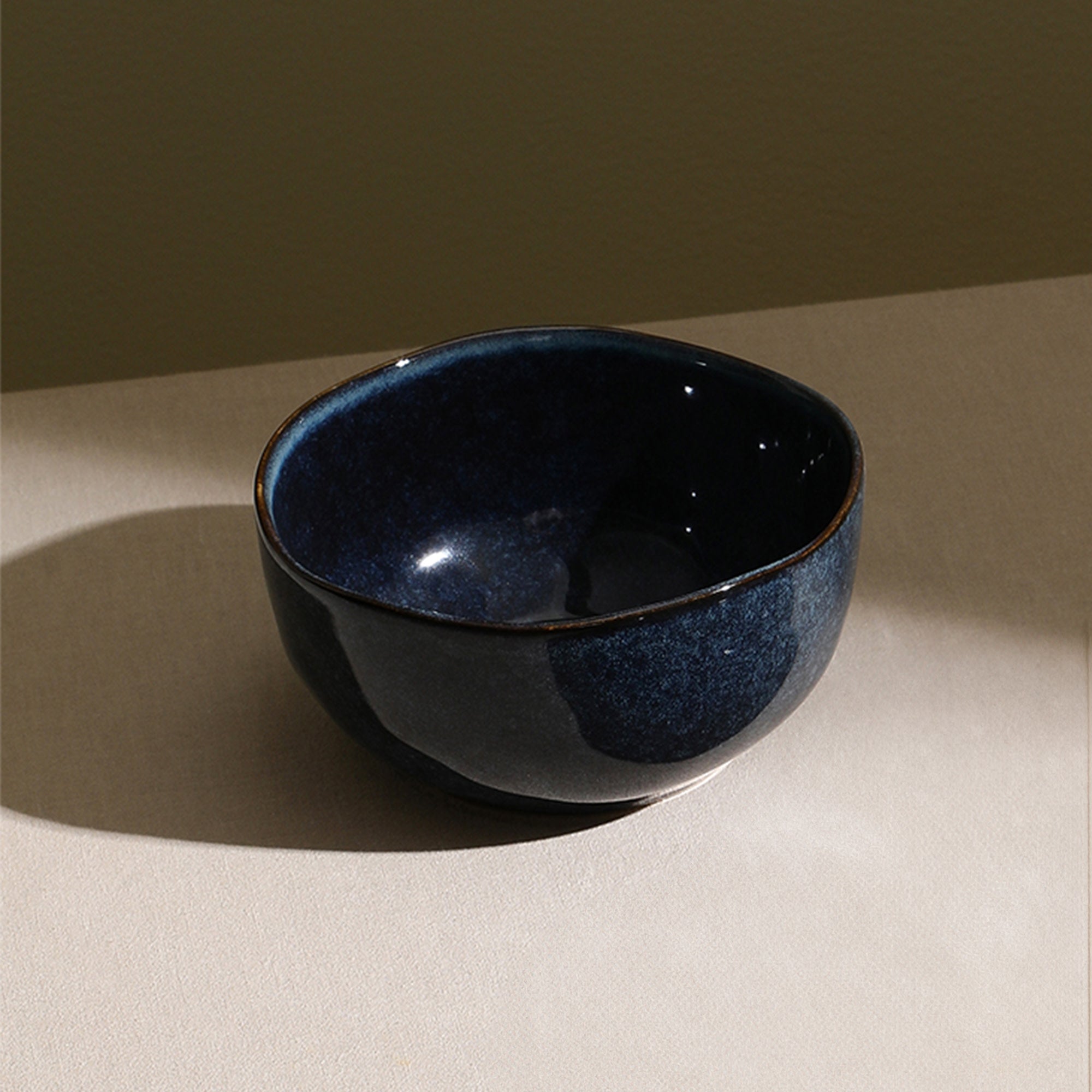 mercvo mercvoware Bowl - Blue: Artisanal Ceramic Bowls with Marbled Design, Stackable, Microwave & Dishwasher Safe