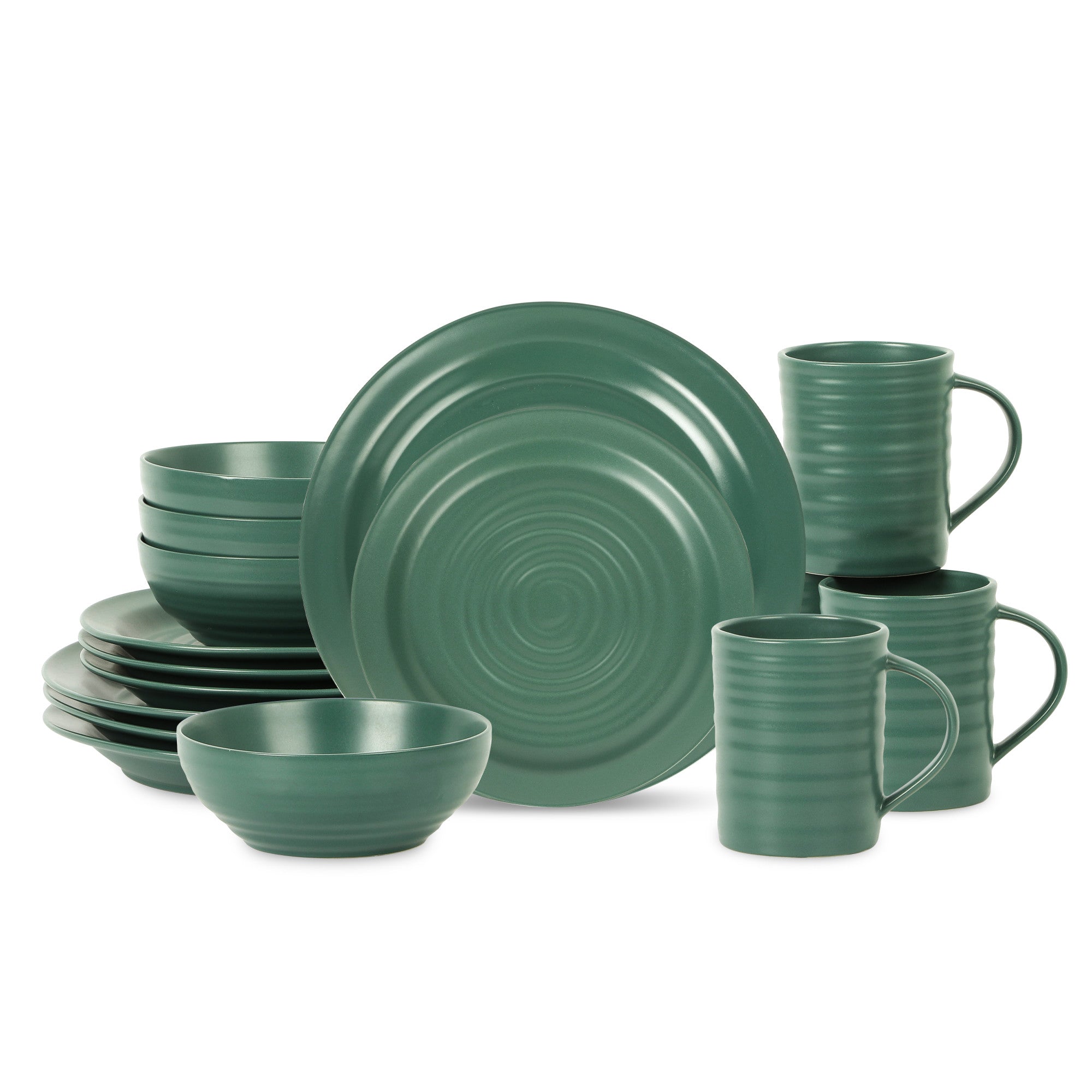 mercvo mercvoware Dinnerware mercvo in Green - Includes Cereal Bowls and Mugs, Ideal for Daily Use and Casual Entertaining