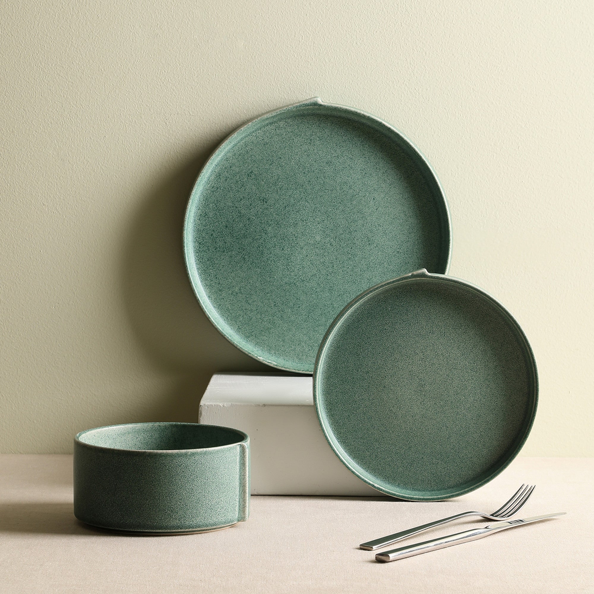 mercvo mercvoware Dinnerware mercvo - Green: Microwave & Dishwasher Safe, Sage Green, Service for 4 or 8, Ideal for Daily & Special Occasions