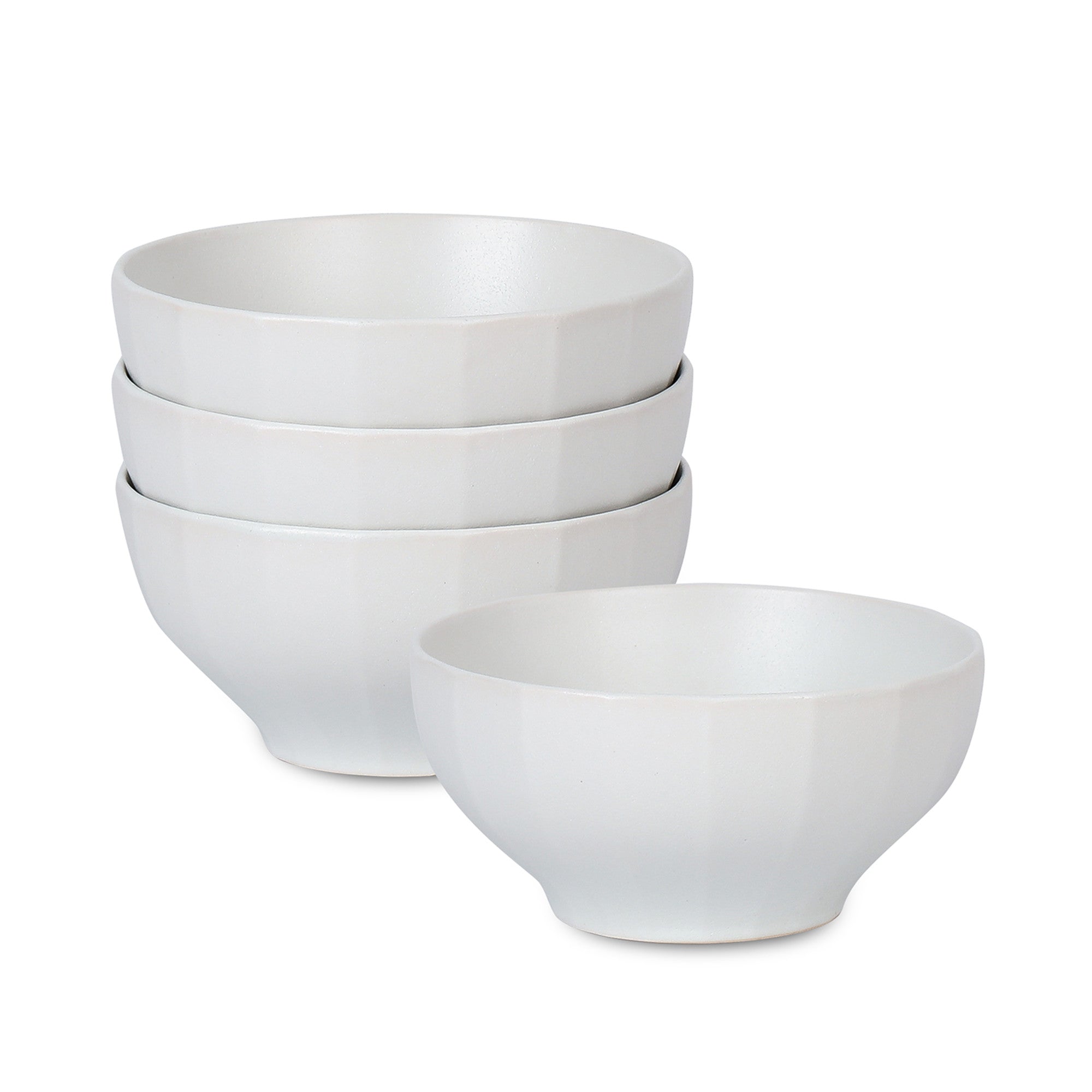 mercvo mercvoware Bowl - Beige: mercvo of 4 Ceramic Bowls with Contemporary Design, Stackable and Ideal for Serving & Decor