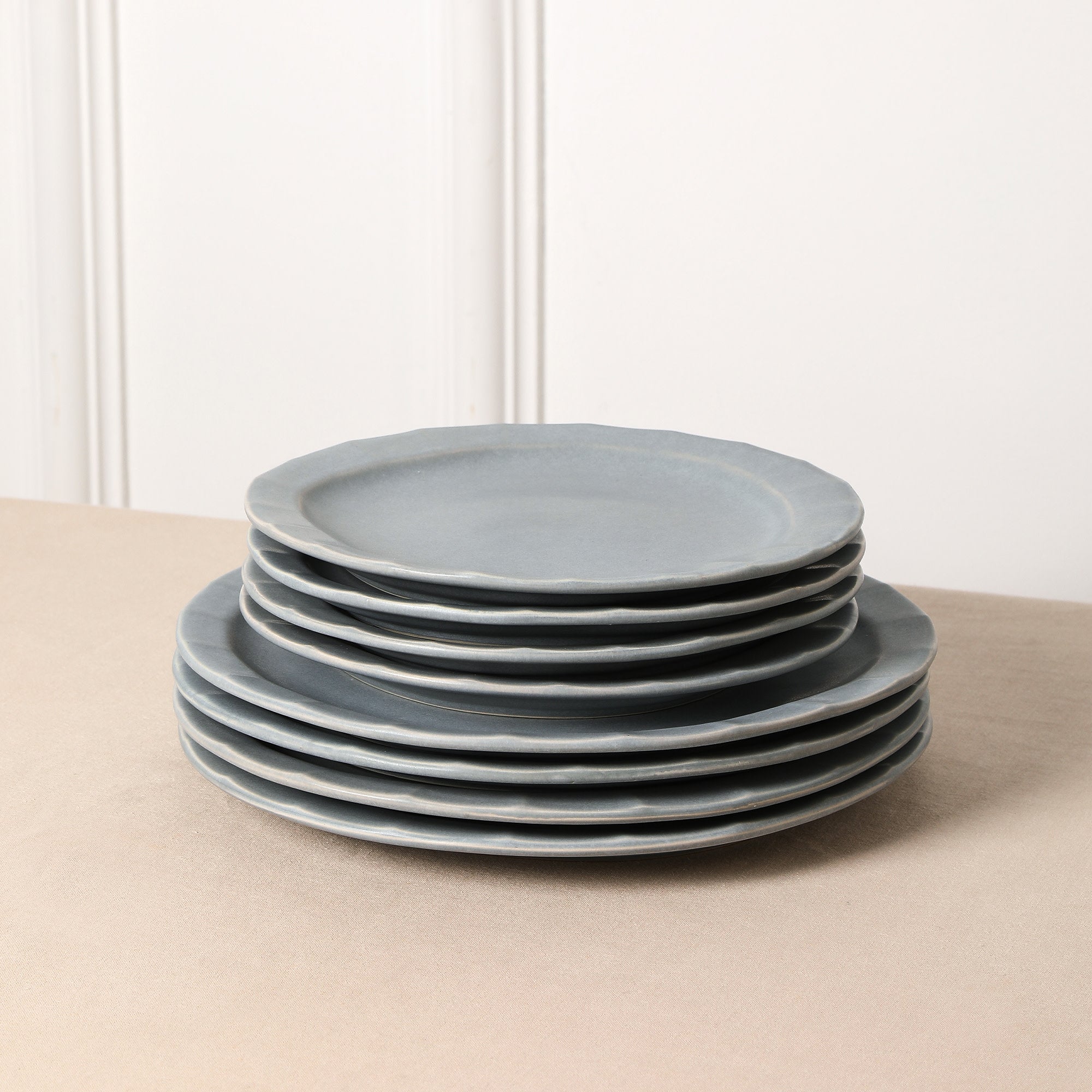 mercvo mercvoware Dinner Plate - Gray - Blue: High - Quality, Stackable Ceramic Dinnerware mercvo for Versatile Dining