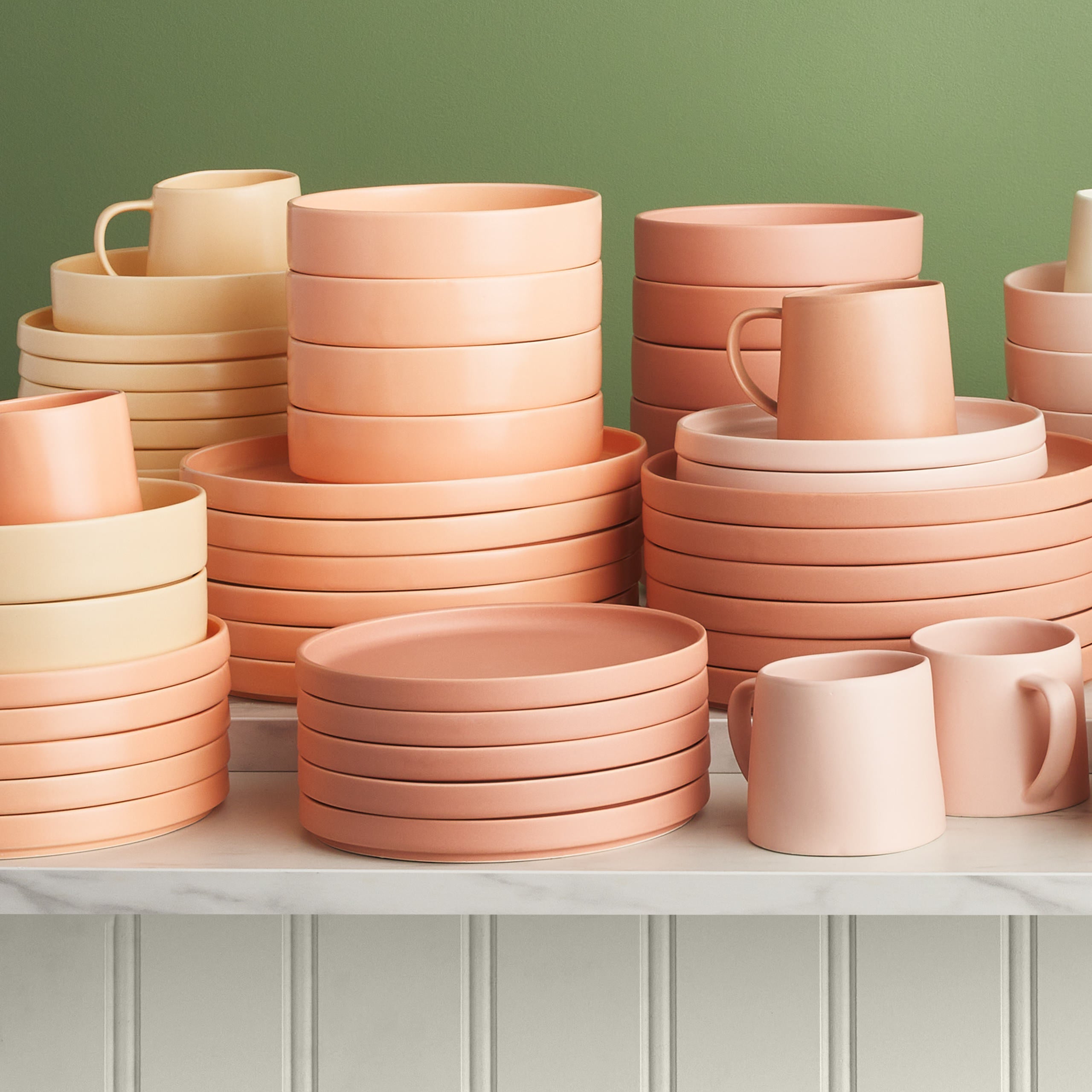 mercvo Porcelain Pasta Bowl mercvo - mercvo of 6 in Blush, Cream & More Pastel Colors for Modern Dining