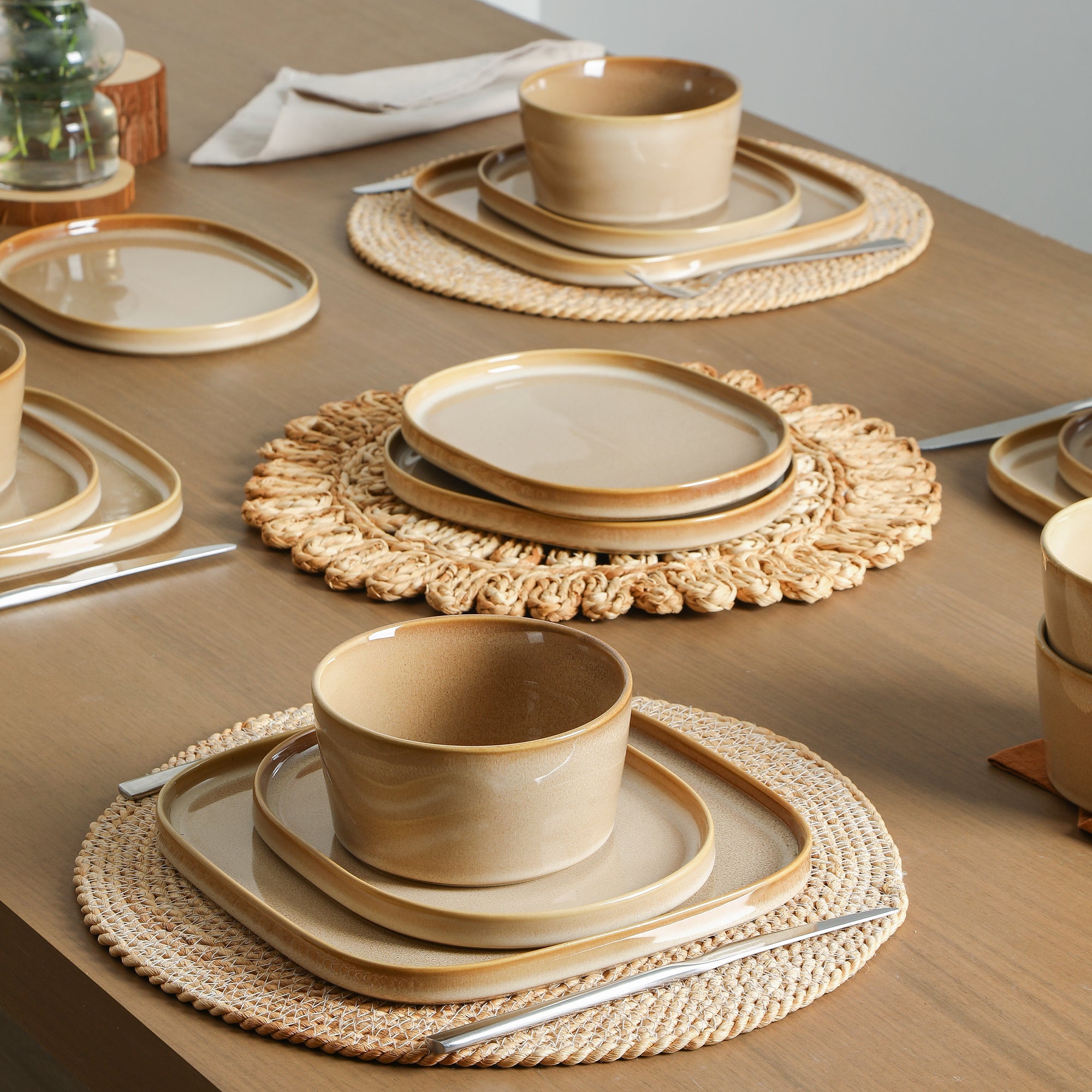 mercvo mercvoware Dinnerware mercvo in Sand - Versatile, Stackable & Ideal for Home Dining | Service for 4 or 8