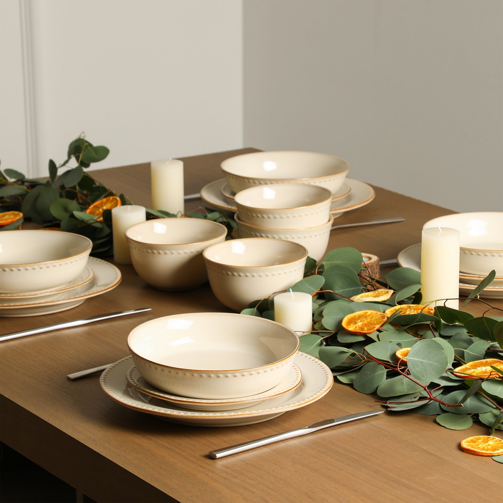 mercvo mercvoware Dinner Plate mercvo in Cream - High - Quality Ceramic, Versatile Design for 4 or 8, Microwave & Dishwasher Safe