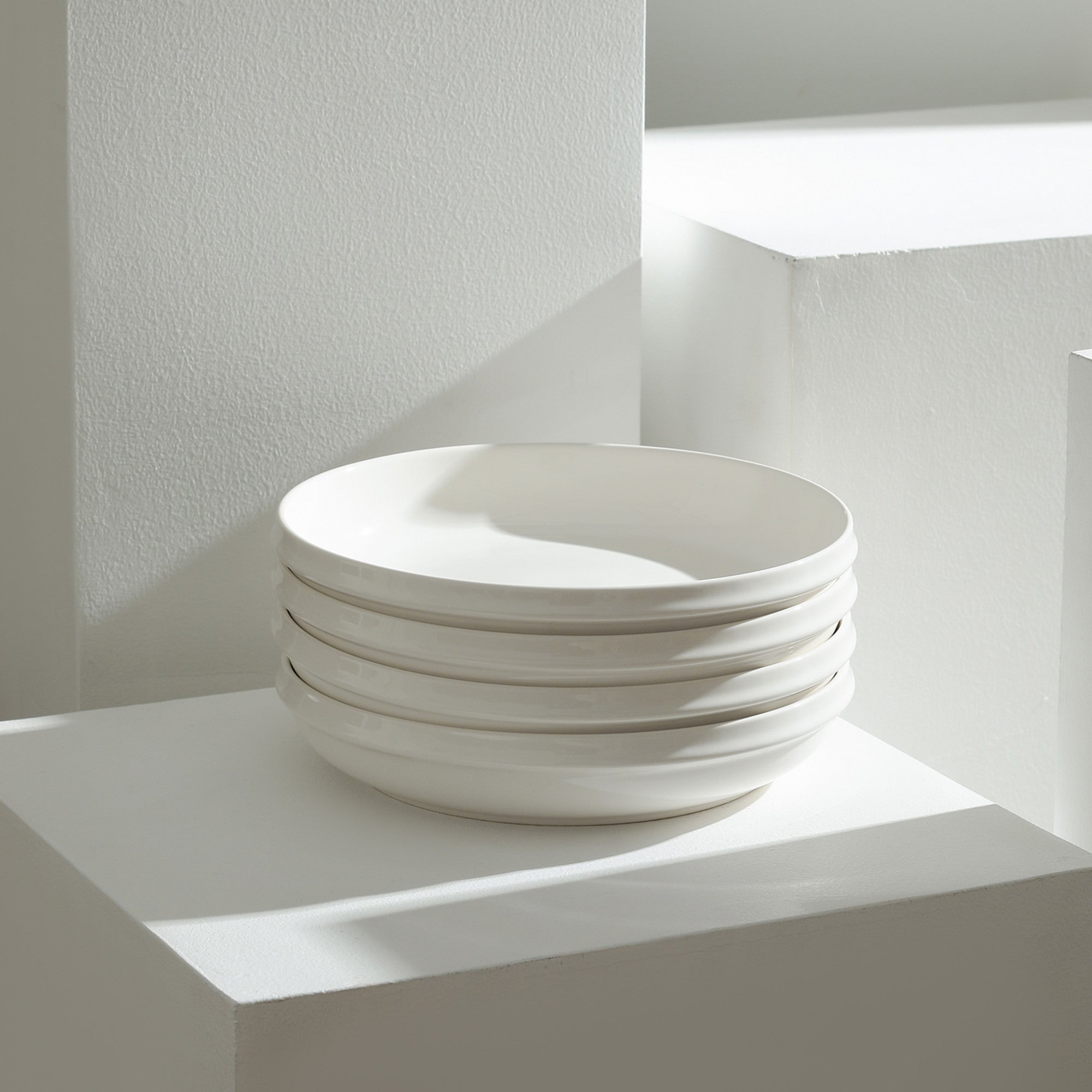 mercvo Porcelain Salad Plate - White: Minimalist, Stackable & Versatile Dishware for Modern Dining