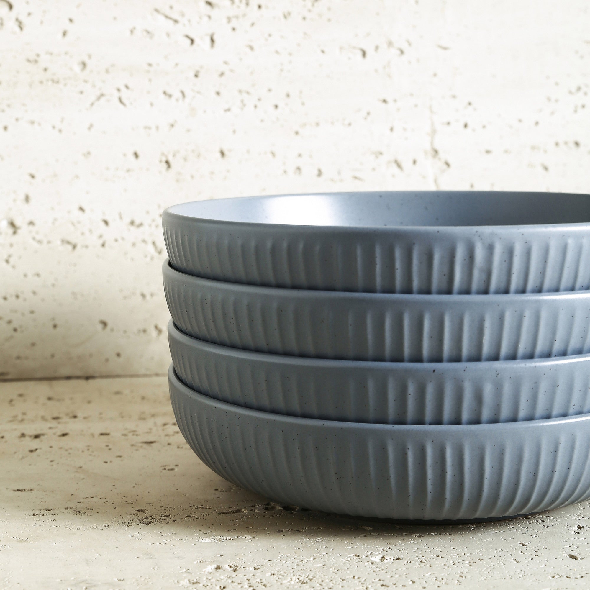 mercvo mercvoware Bowl - Grey: 4 - Piece mercvo of Ceramic Dinner Bowls with Rustic Aesthetic and Practical Features