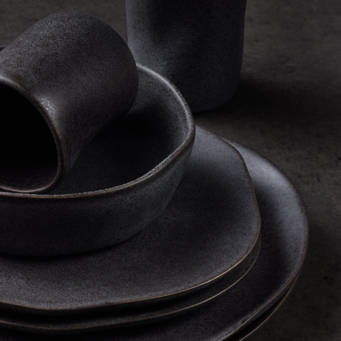 mercvo mercvoware Dinnerware mercvo - Gray: A Modern, Handcrafted Ceramic mercvo for 4 or 8, Ideal for Daily and Formal Dining