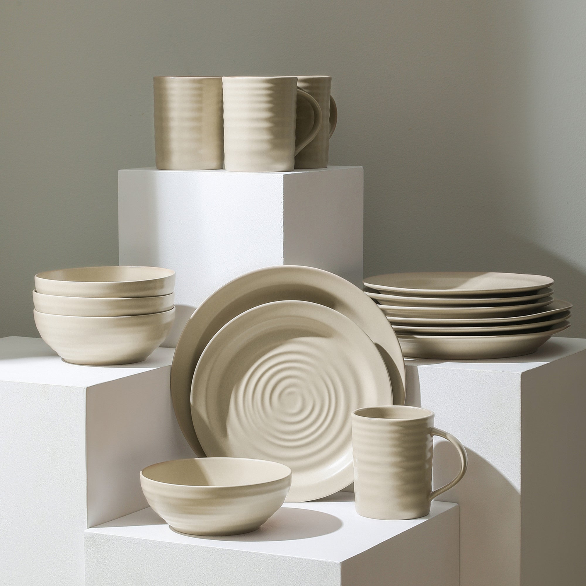mercvo mercvoware Dinnerware mercvo with Cereal Bowls and Mugs in Beige - A Versatile, Durable and Stylish Option for Everyday Dining
