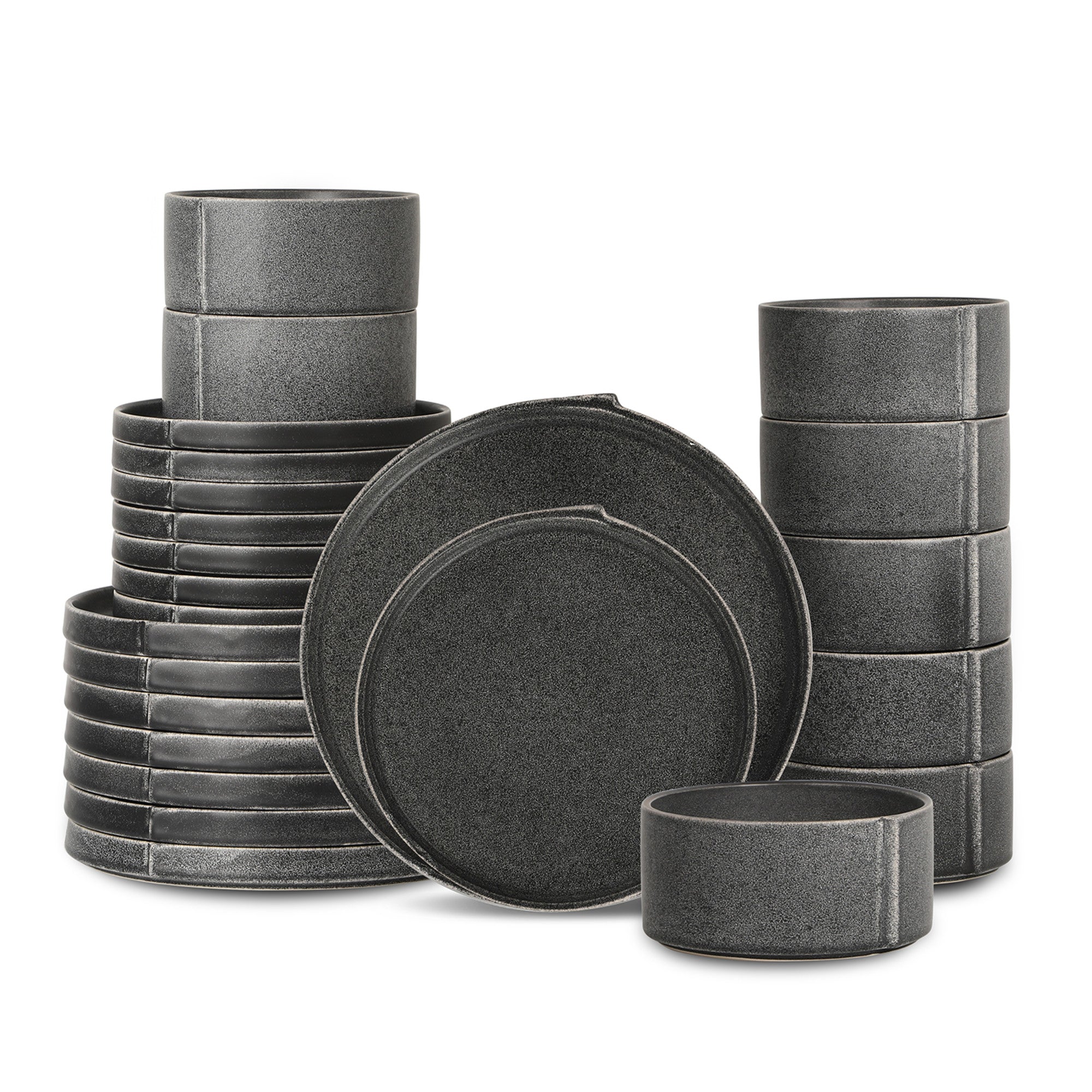 mercvo mercvoware Dinnerware mercvo in Charcoal - Service for 4 or 8, Ideal for Any Dining Occasion