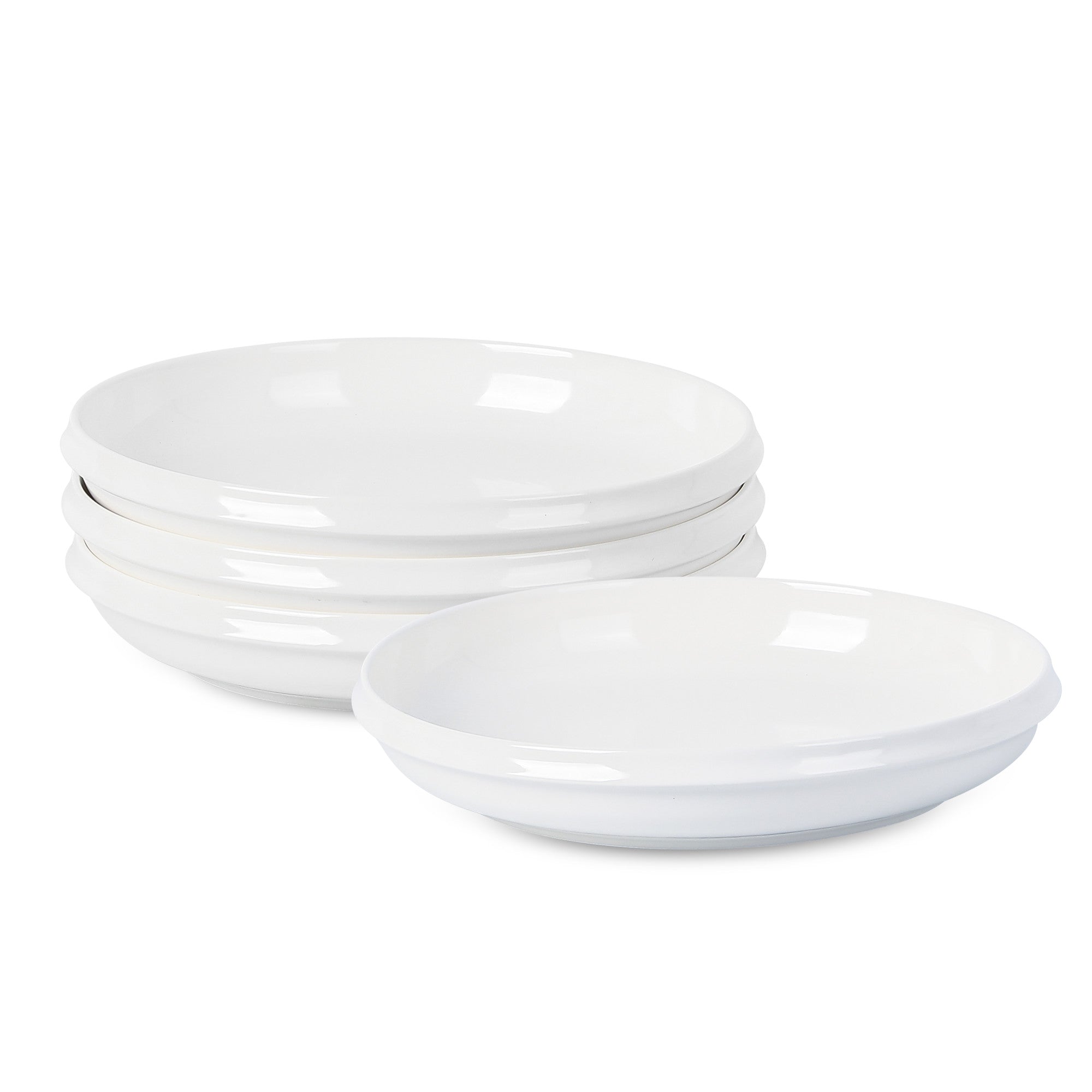 mercvo Porcelain Dinner Plate - White | High - Quality Ceramic Shallow Bowls for Serving | Modern & Stackable