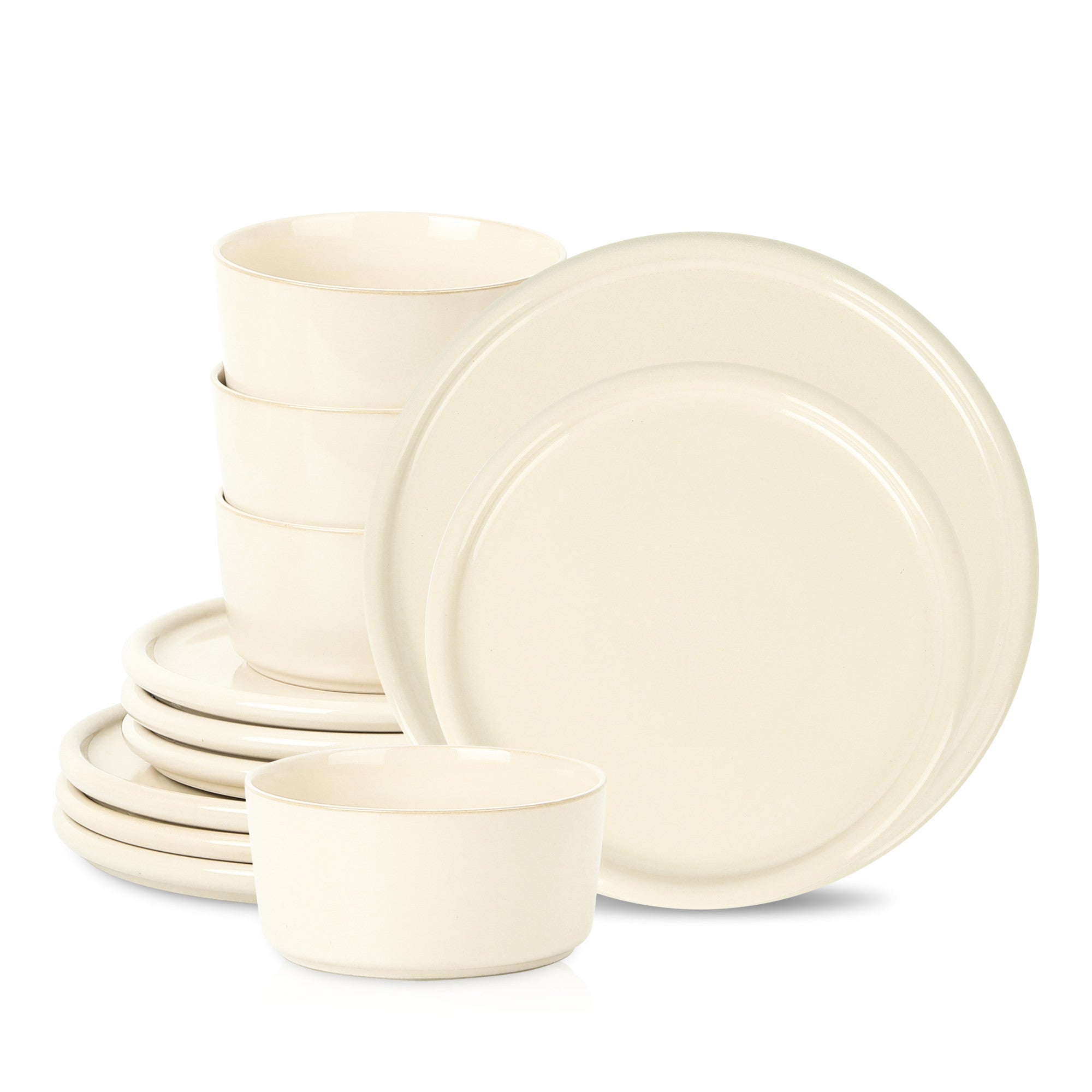 mercvo mercvoware Dinnerware mercvo - Beige: High - Quality, Minimalist Ceramic mercvo for 4 or 8 People, Ideal for All Dining Occasions