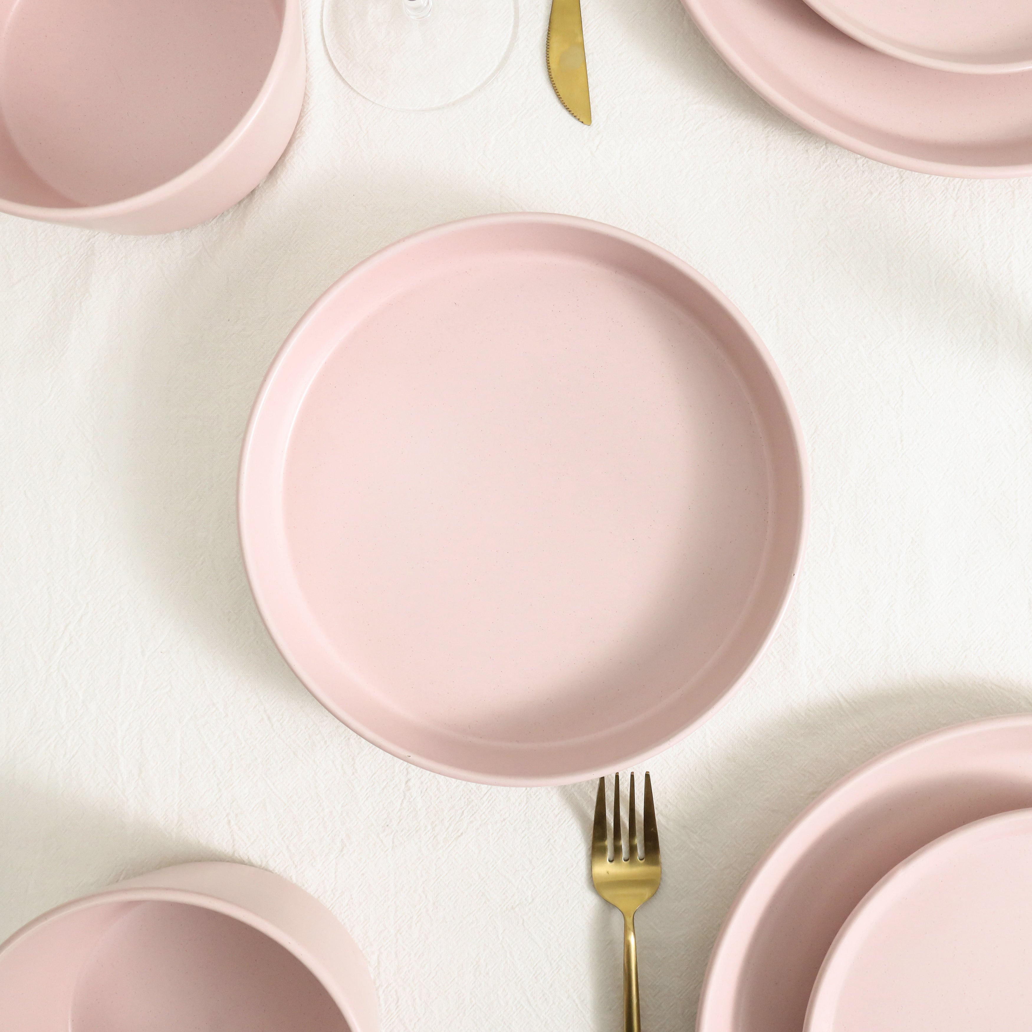 mercvo mercvoware Pasta Bowl - Pink (Default Title): Durable, Stackable Dishware with Blush Pink Color and Speckled Texture for Modern Dining