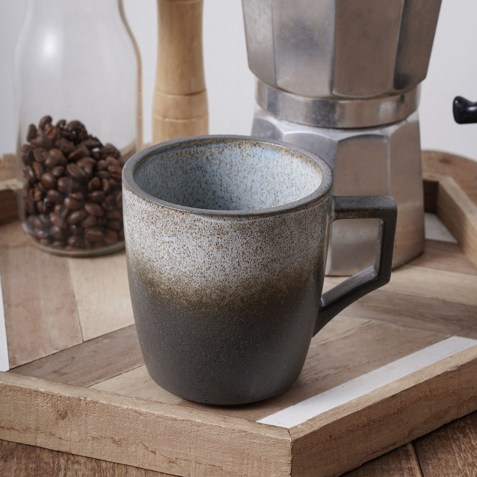 mercvo mercvoware Mug mercvo - Gray - Green - Blue | 4 Piece mercvo, Artisanal Design, Microwave & Dishwasher Safe