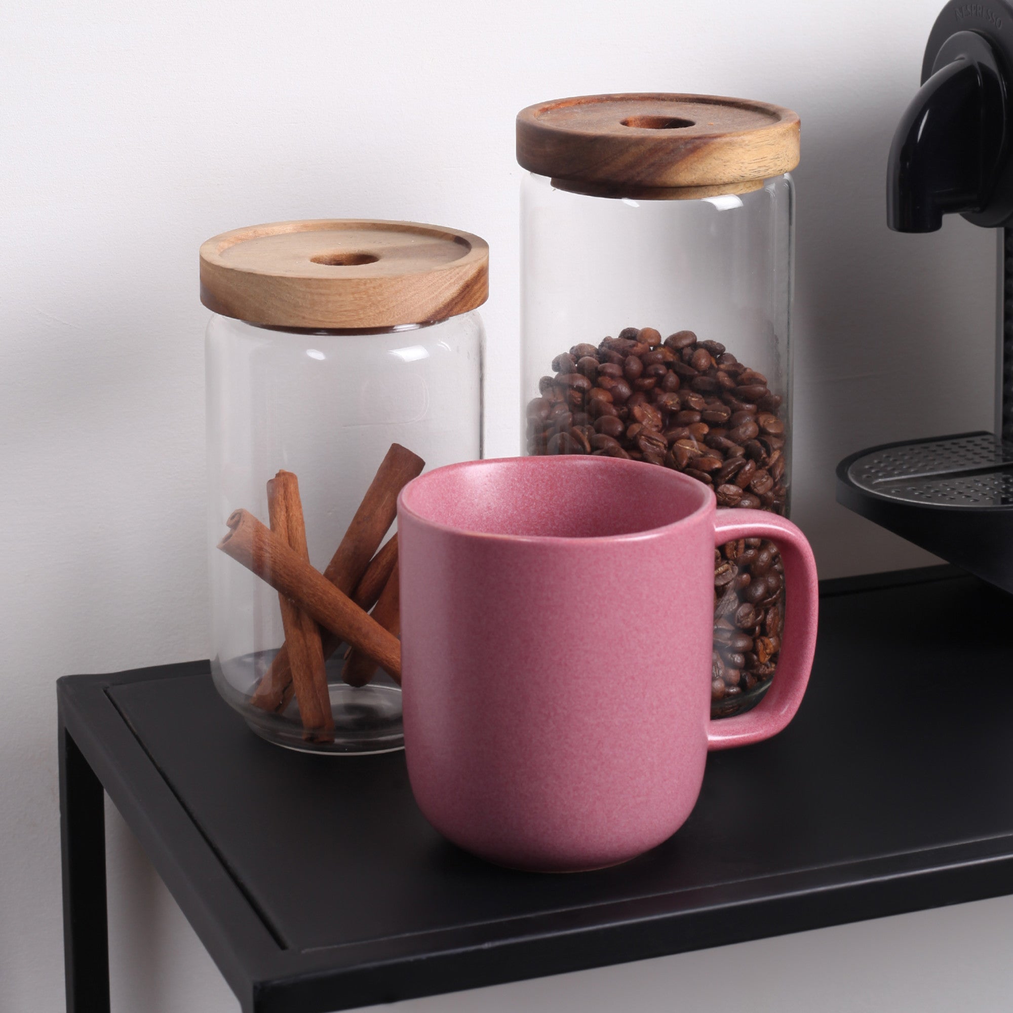 mercvo mercvoware Pink White Mug mercvo of 4 - Large, Heat - Resistant, Dishwasher & Microwave Safe for Daily Hot Beverages