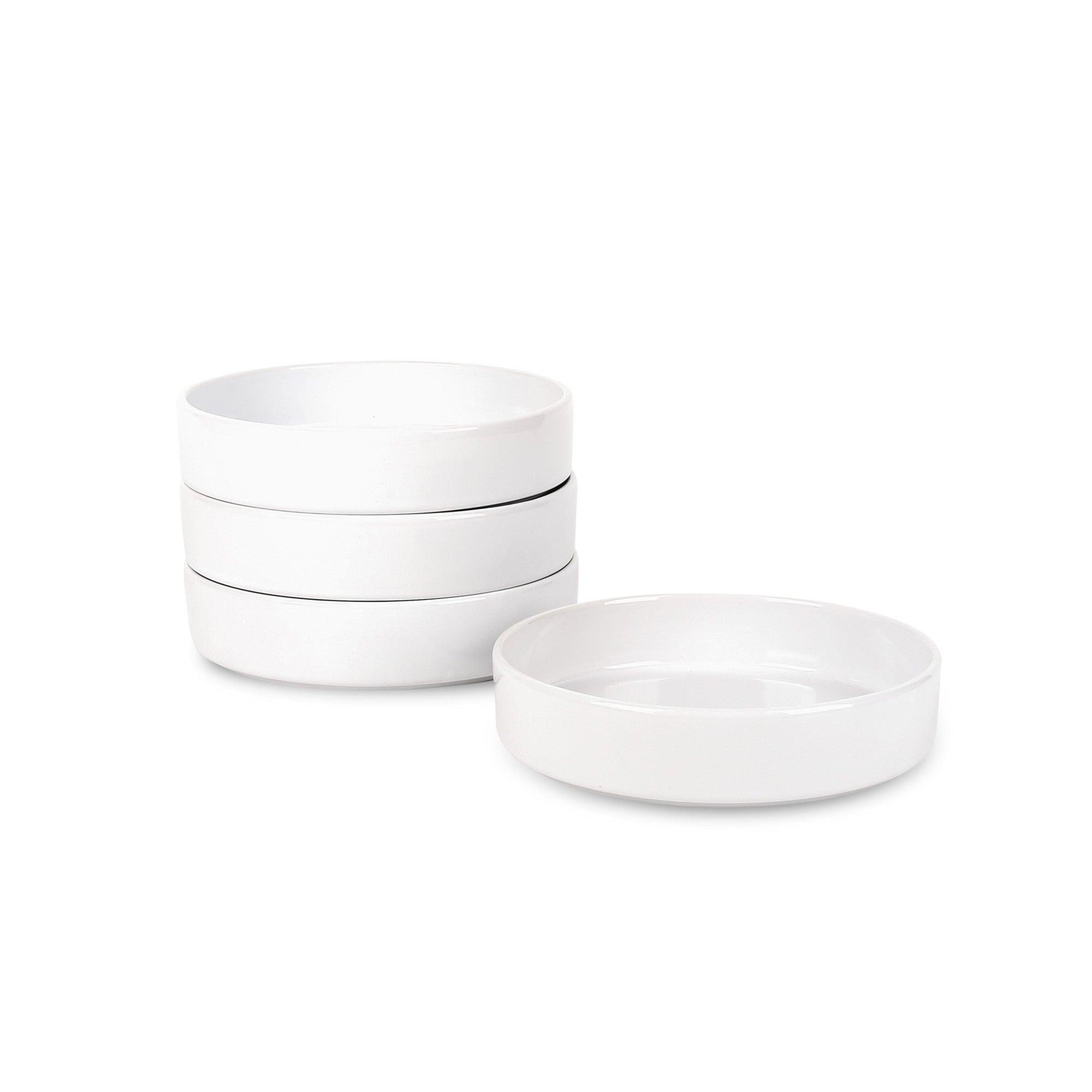 mercvo mercvoware 4 - Piece 8 inch Pasta Bowl mercvo in White: High - Quality, Stackable & Versatile Ceramic Bowls for Food Service and Decor