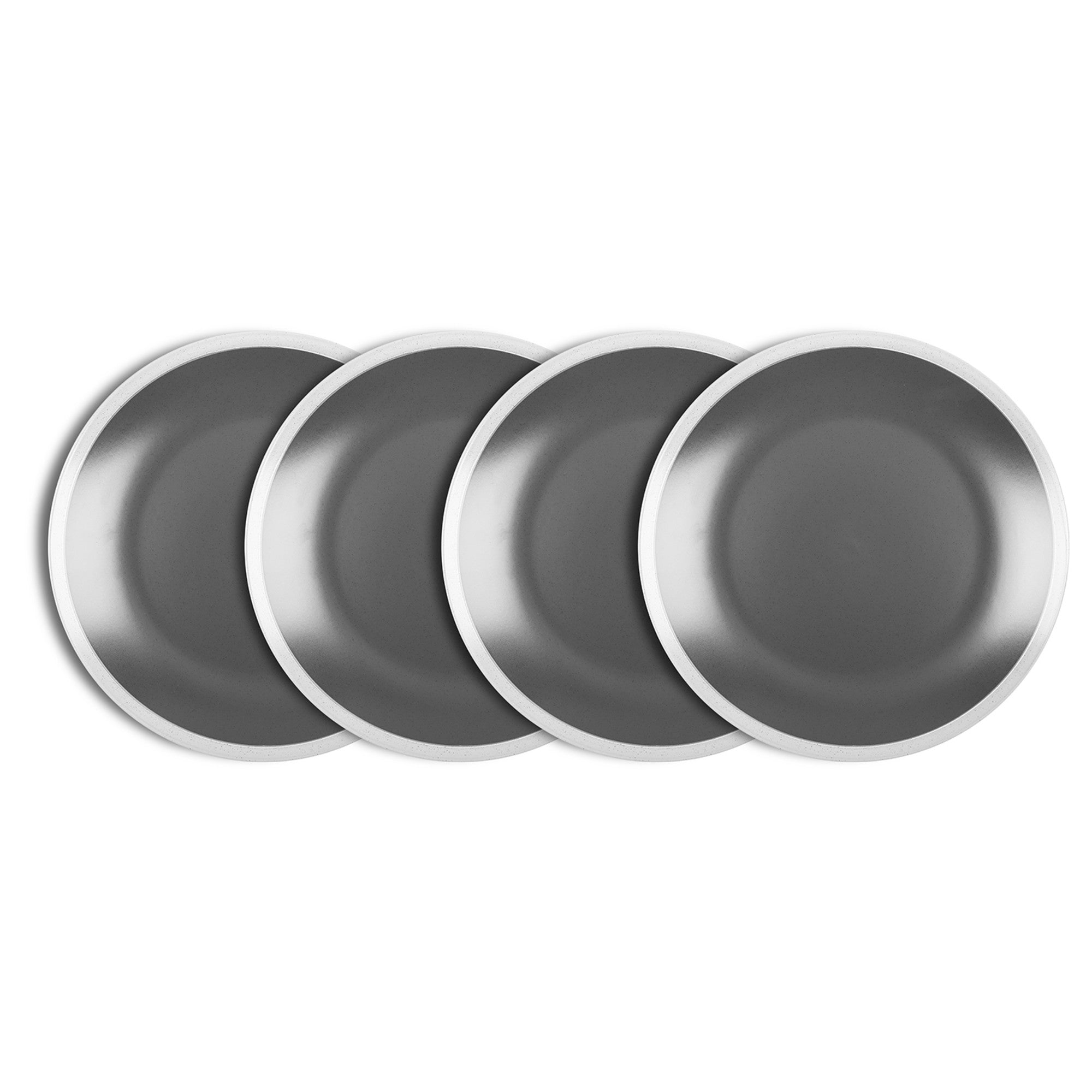mercvo mercvoware Dinner Plate mercvo - Dark Gray And Cream, 4 - Piece, 10 - 12 Inches, Ideal for All Occasions