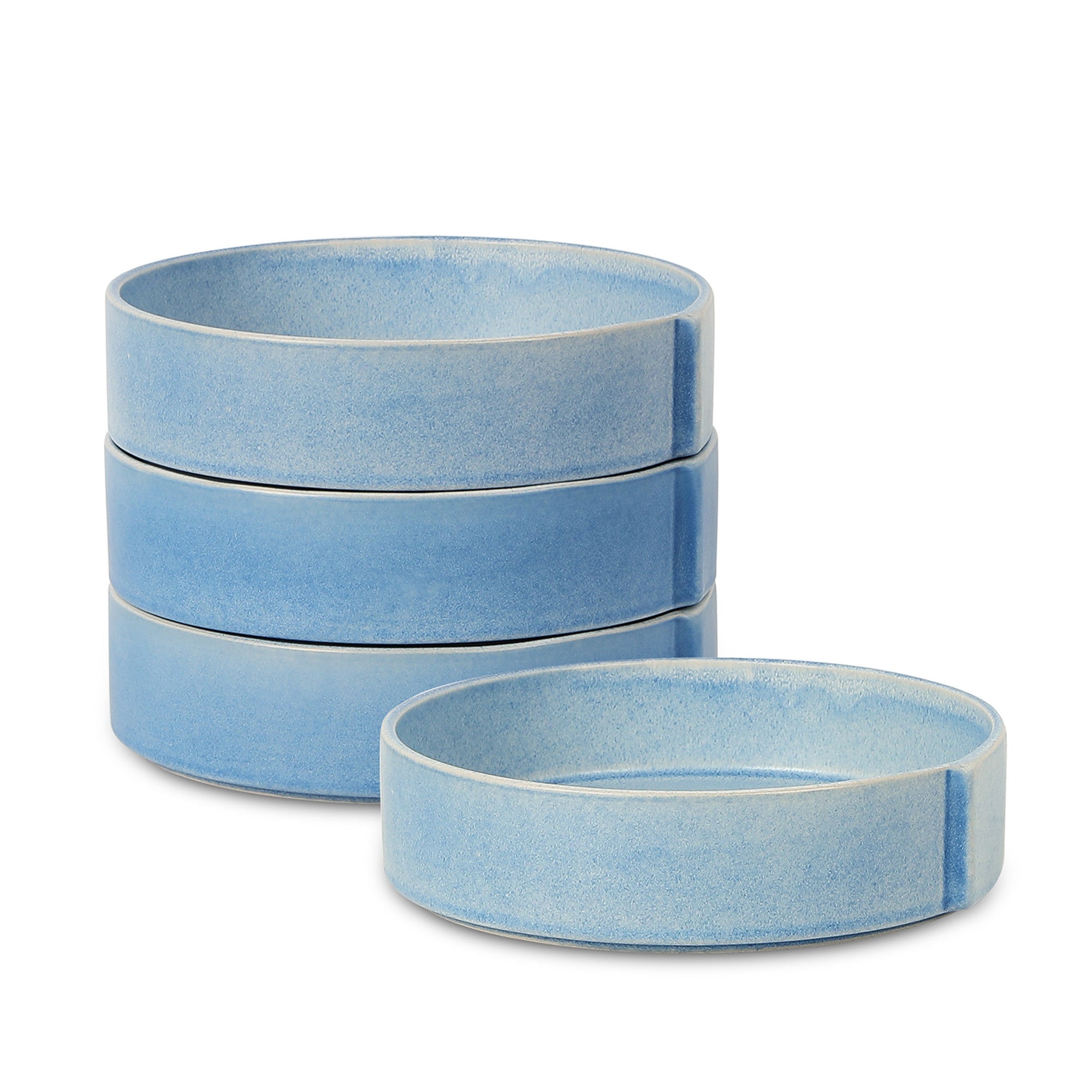 mercvo mercvoware Pasta Bowl - Blue: Small to Medium - Sized Ceramic Bowls with Nesting Feature, Soft Blue Color, and Artisanal Texture