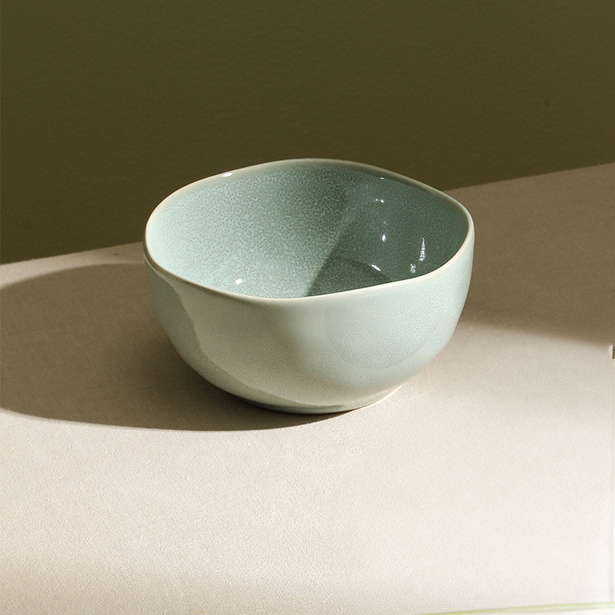 mercvo mercvoware Bowl mercvo - Light Mint Green Ceramic Bowls with Artisanal Design, Stackable & Ideal for Serving and Decor