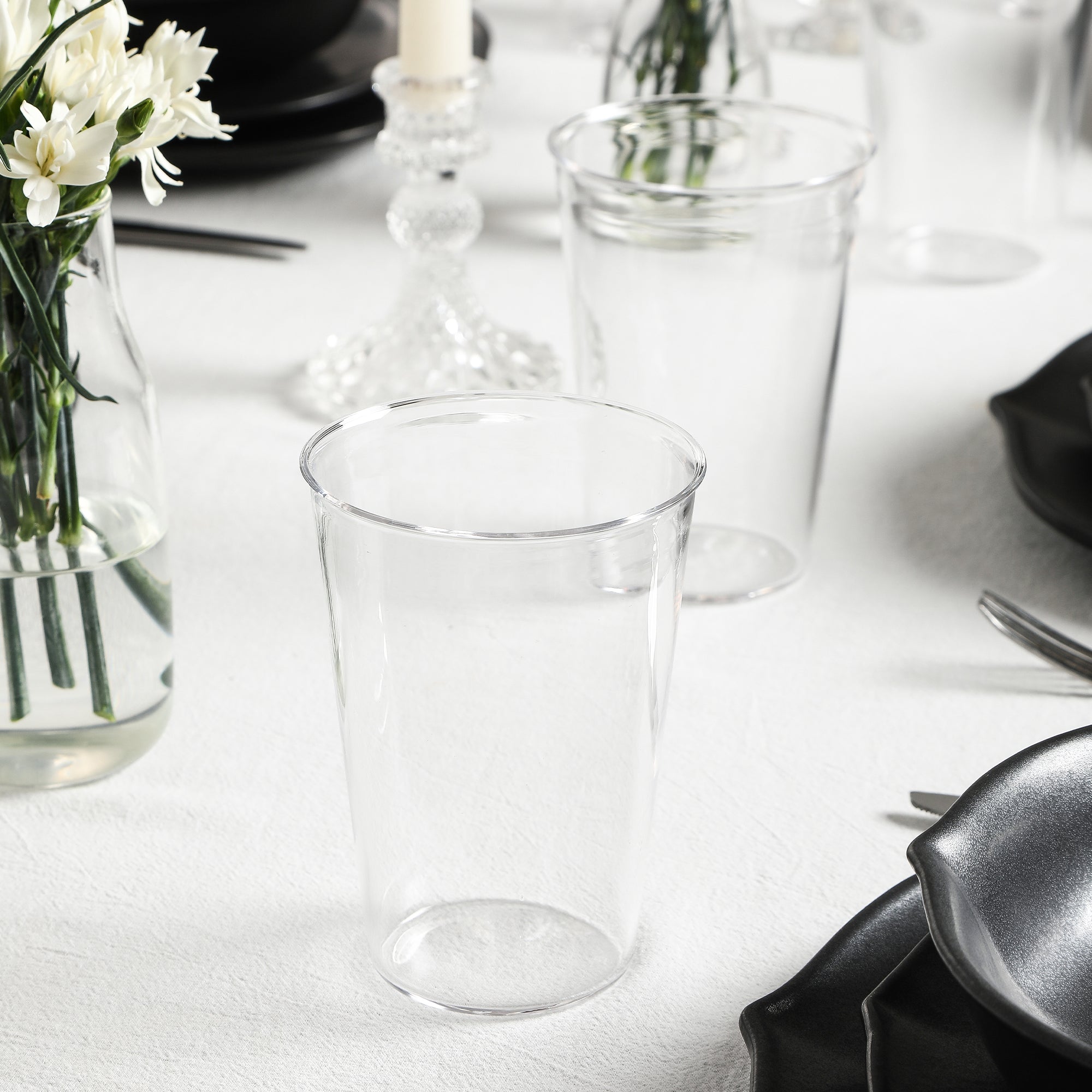 mercvo mercvoware, Borosilicate Glass Dinnerware mercvo - Black: Vintage Aesthetics with Modern Design, mercvoilable for Service for 4 or 8
