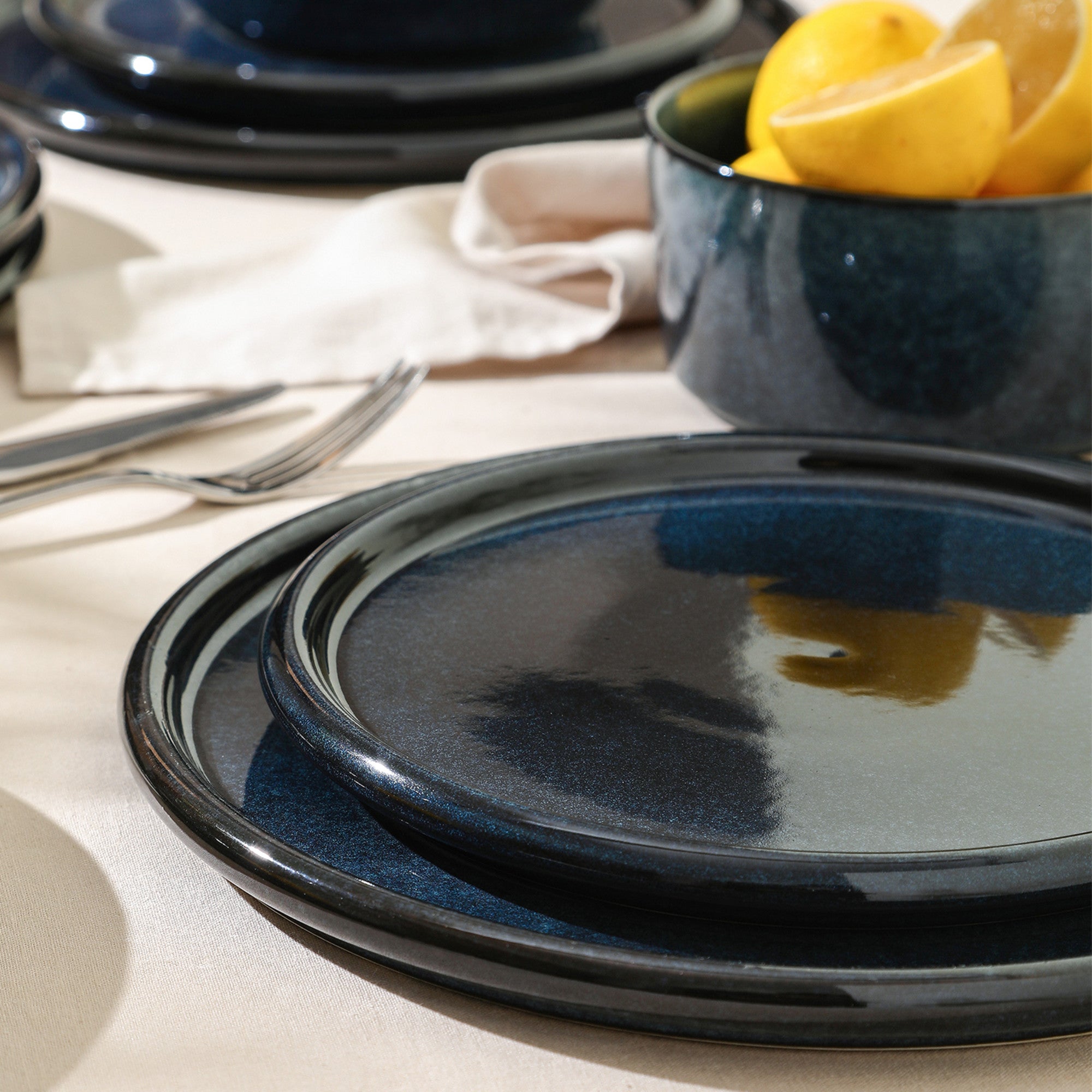mercvo mercvoware Dinnerware mercvo - Dark Blue: Stylish & Durable for Everyday and Special Occasions, mercvoilable in Service for 4 or 8