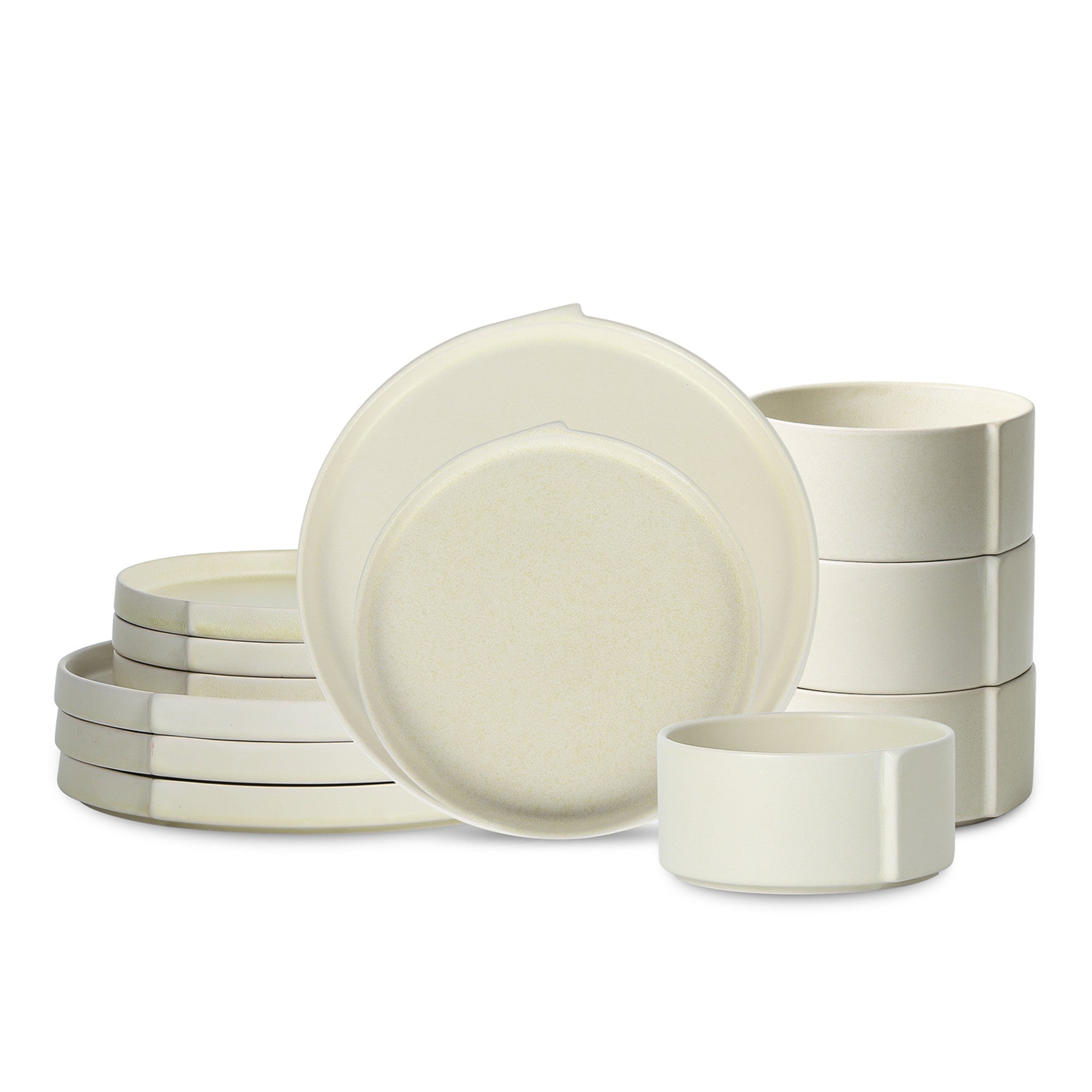 mercvo mercvoware Dinnerware mercvo - Beige: A Modern, Durable & Versatile mercvo for 4 or 8 People with Unique Design and Textured Look