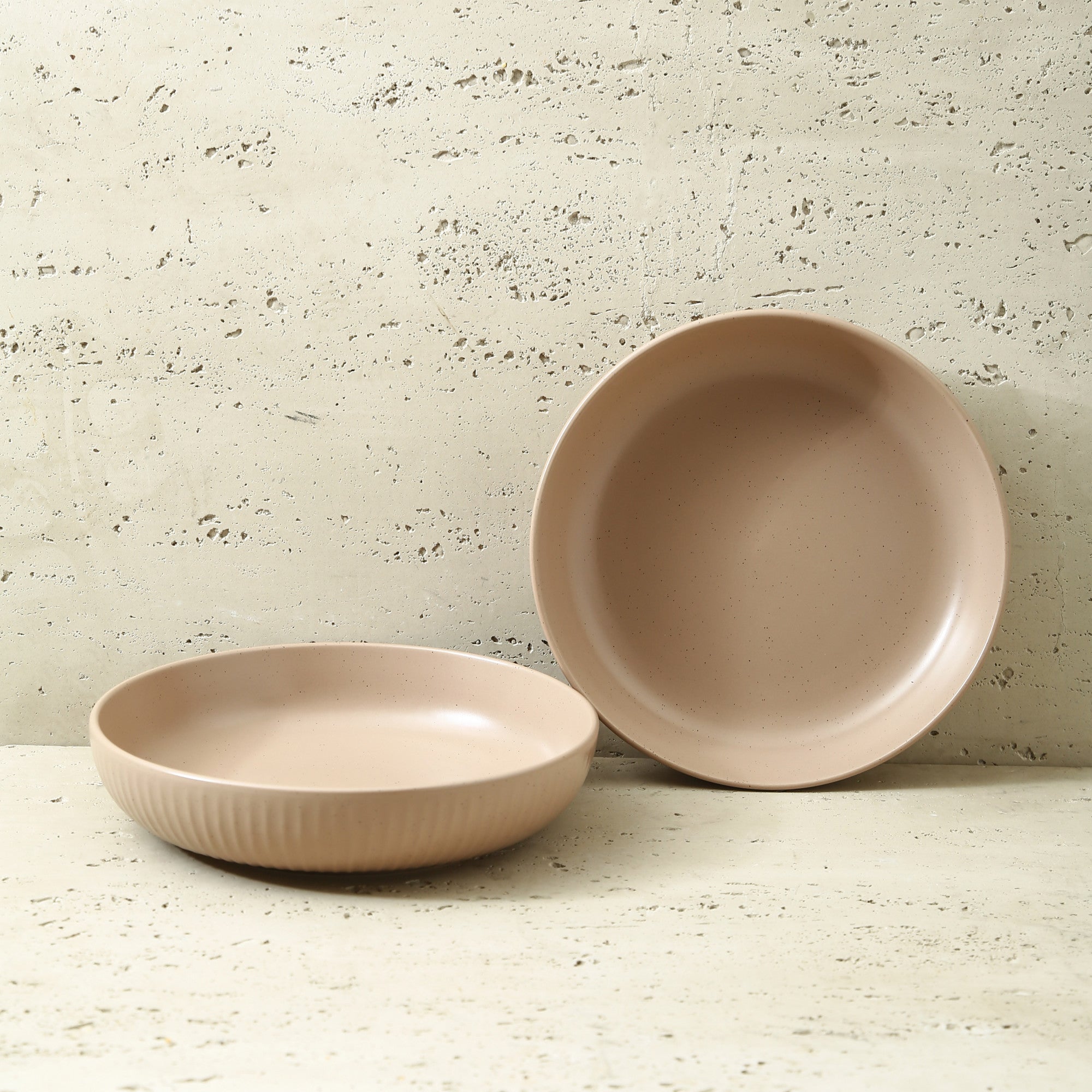 mercvo mercvoware Bowl - Beige: 4 - Piece Dinnerware mercvo with Rustic Design, Ideal for Dining and Decor, 8 - 10 Inches Diameter