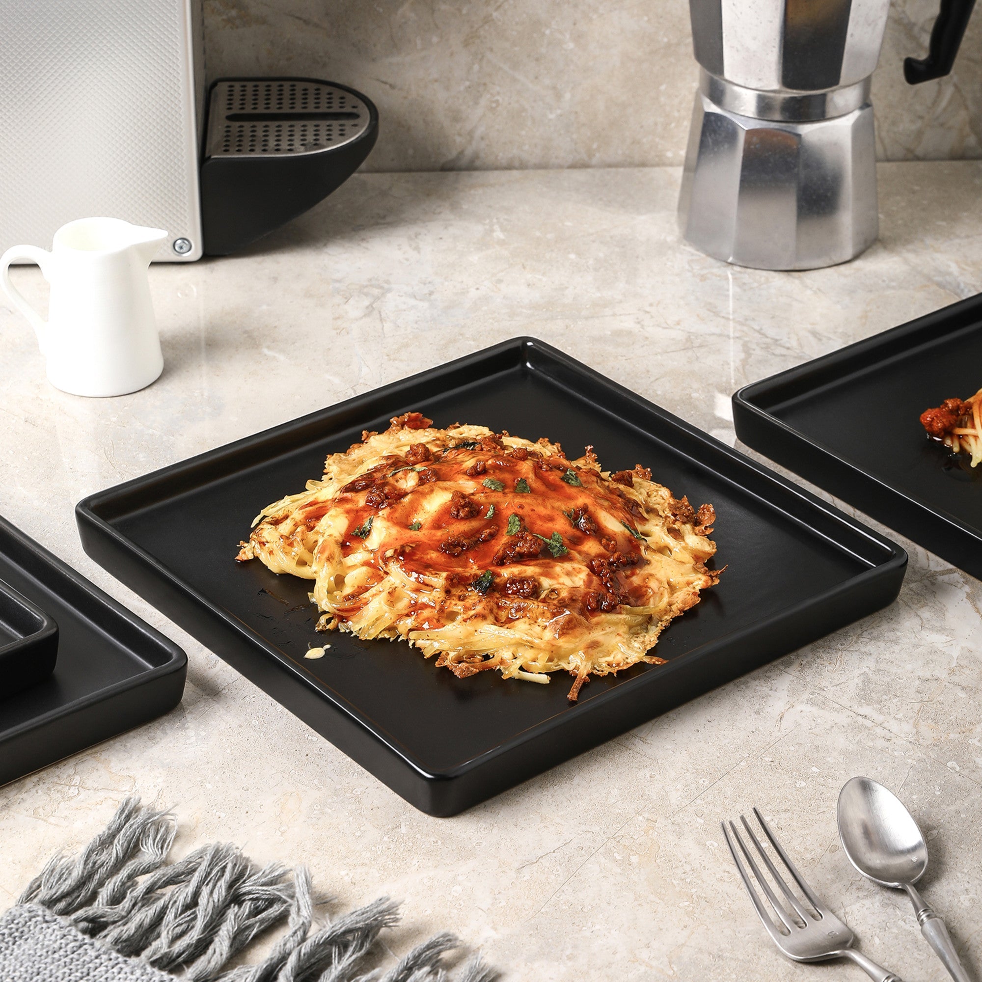 mercvo mercvoware Dinner Plate - Black Matte mercvo of 4: High - Quality, Versatile & Minimalist for Modern Dining