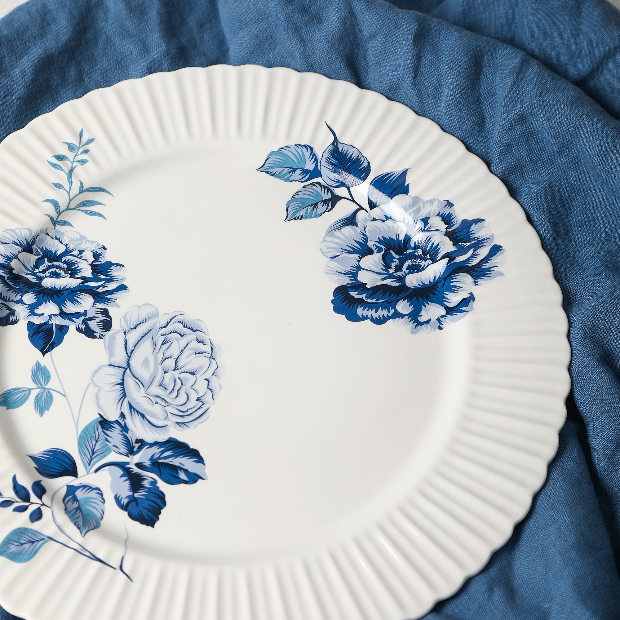 mercvo New Bone China Dinner Plate mercvo in Blue - High - Quality, Versatile Dinnerware for 4 or 8 People
