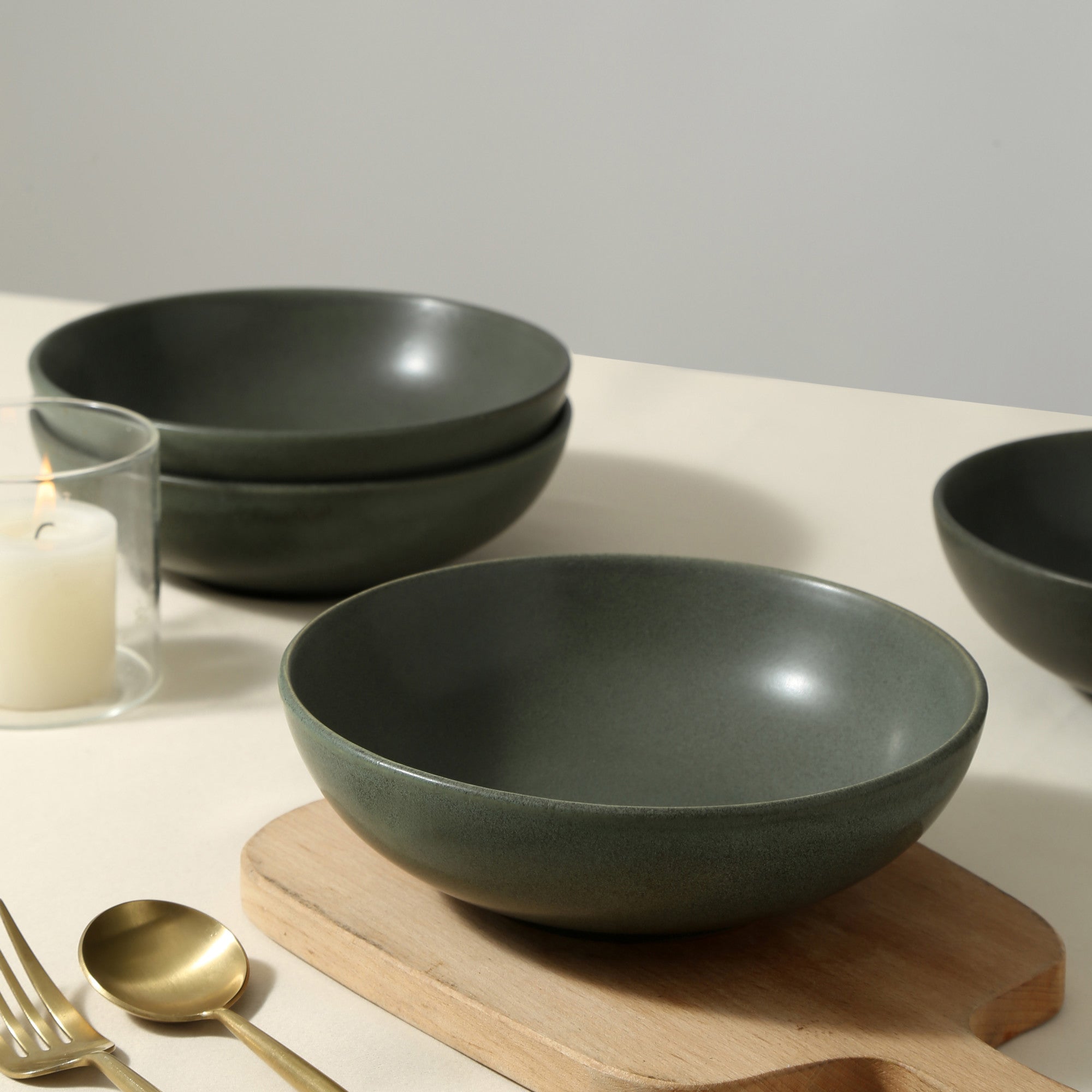 mercvo mercvoware Dinnerware mercvo - Green #2: Durable, Minimalist & Versatile for 4 or 8 People